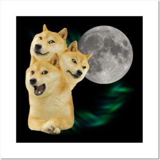 3 Doge Moon Posters and Art